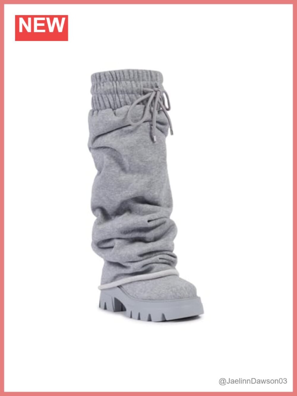 Slouchy Fold Over Chunky Platform Boots Knee High Pull On Crystals